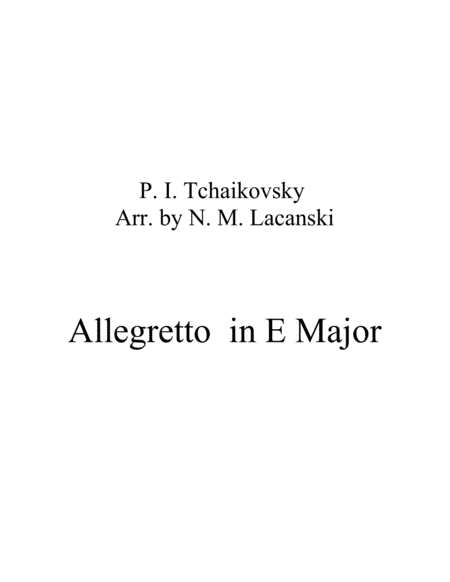 Allegretto In E Major Sheet Music