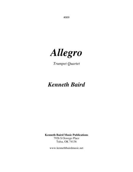 Free Sheet Music Allegro Quartet For Trumpets