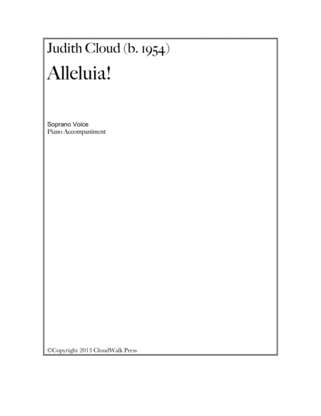 Alleluia For Soprano And Piano Sheet Music