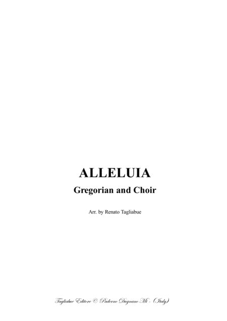 Alleluia Gregorian And Choir Sheet Music