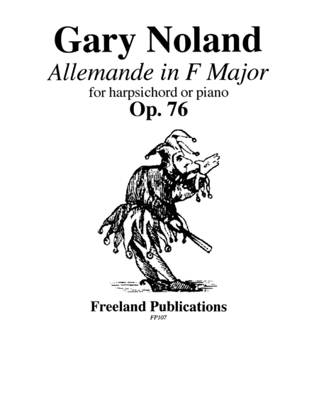 Allemande For Harpsichord Op 76 Sheet Music