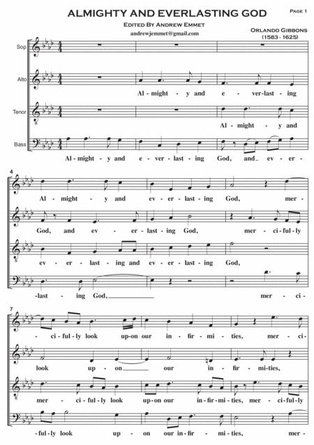 Almighty And Everlasting God A Cappella Sheet Music