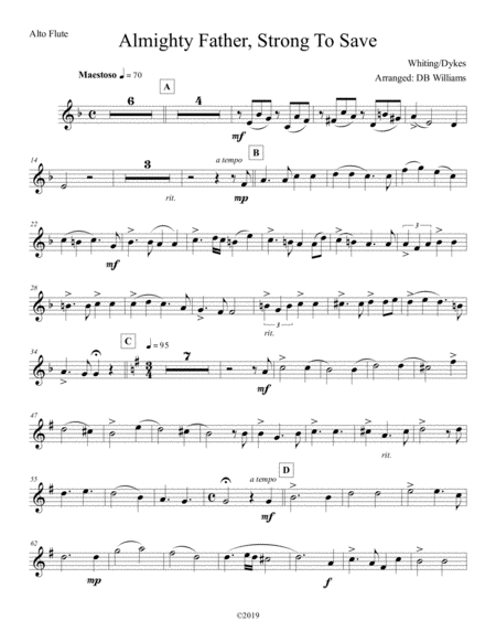 Almighty Father Strong To Save Alto Flute Sheet Music