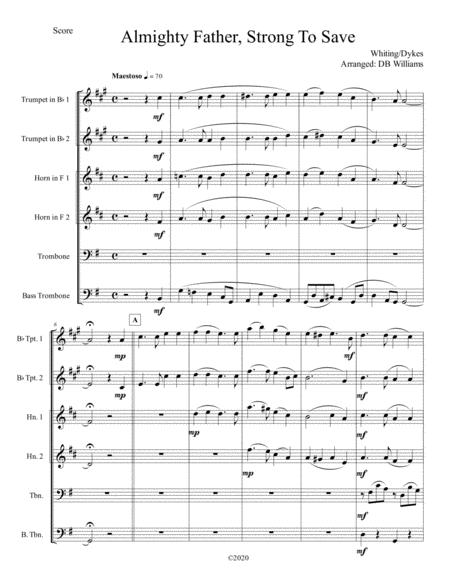 Free Sheet Music Almighty Father Strong To Save Brass Sextet