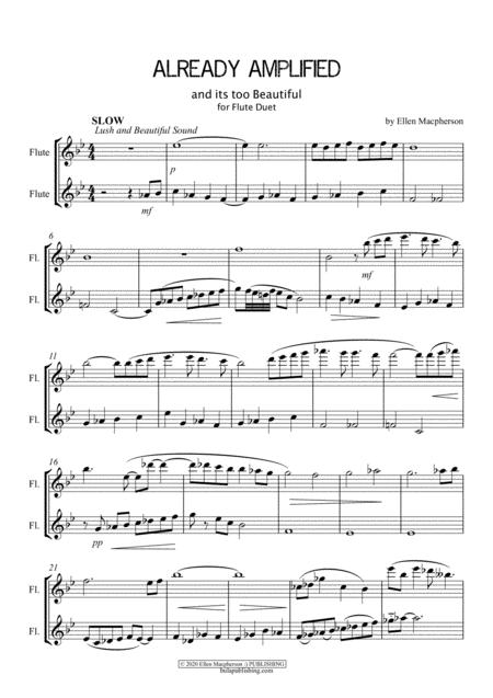 Free Sheet Music Already Amplified Beautiful Flute Duet