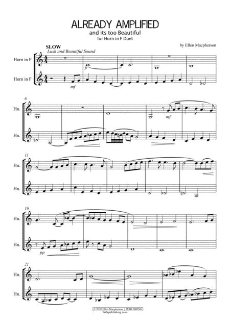 Already Amplified Beautiful Horn In F Duet Sheet Music