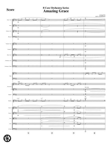 Amazing Grace 8 Core Orchestra Sheet Music