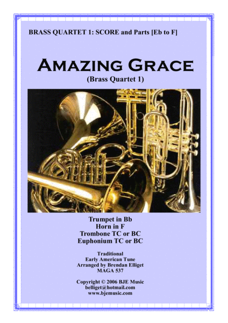 Amazing Grace Brass Quartet No 1 Pdf Score And Parts Pdf Sheet Music