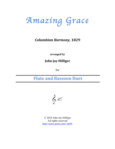 Free Sheet Music Amazing Grace For Flute And Bassoon