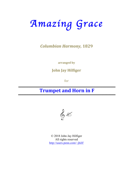 Amazing Grace For Trumpet And Horn Sheet Music