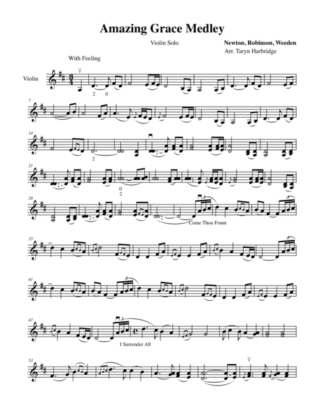 Free Sheet Music Amazing Grace Medley