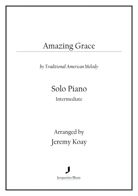 Amazing Grace Solo Piano Sheet Music