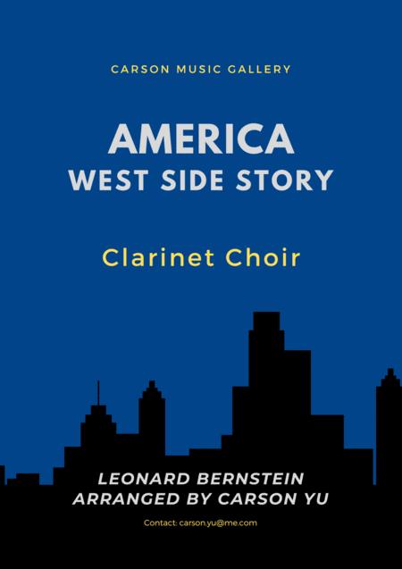 America From West Side Story For Clarinet Choir Eb 4bb B Cl Sheet Music