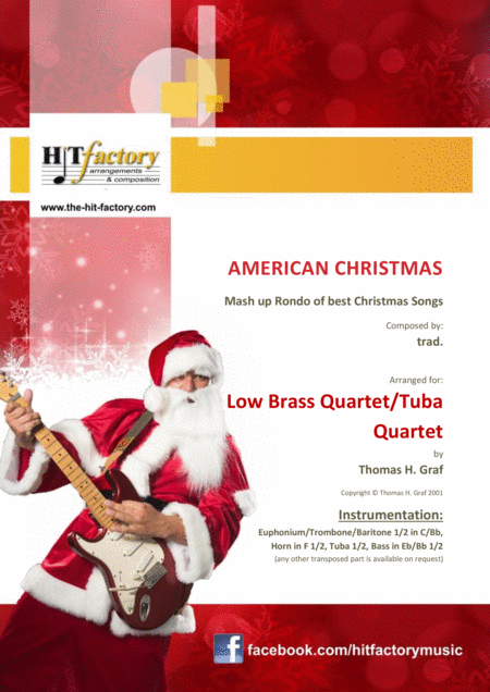 American Christmas Mash Up Rondo Of Best Christmas Songs Low Brass Quartet Tuba Quartet Sheet Music