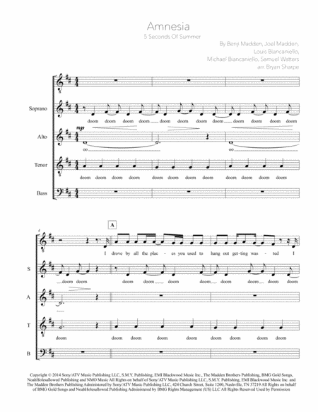 Amnesia Sheet Music