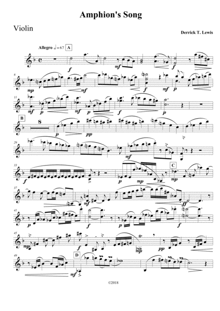 Amphions Song For Vl Piano Sheet Music