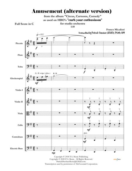 Amusement Alternate Version 1 From Curb Your Enthusiasm Full Score Set Of Parts Sheet Music