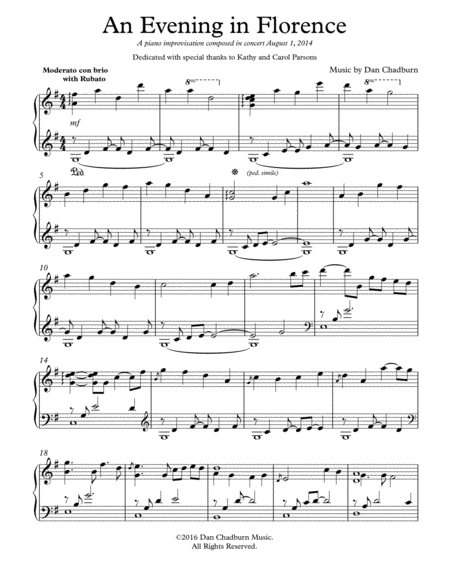 An Evening In Florence Sheet Music