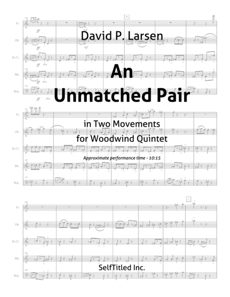 An Unmatched Pair Sheet Music