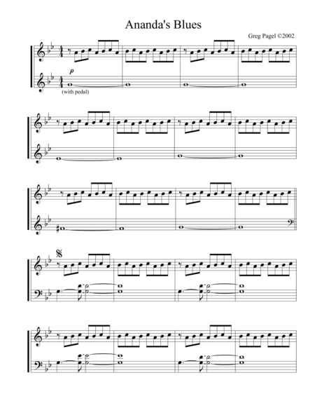 Anandas Blues Sheet Music