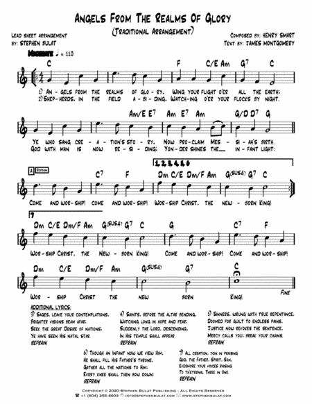 Angels From The Realm Of Glory Lead Sheet Arranged In Traditional And Jazz Style Key Of C Sheet Music