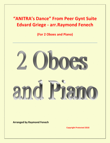 Free Sheet Music Anitras Dance From Peer Gynt 2 Oboes And Piano