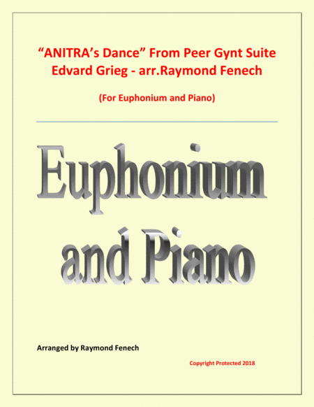 Free Sheet Music Anitras Dance From Peer Gynt Euphonium And Piano