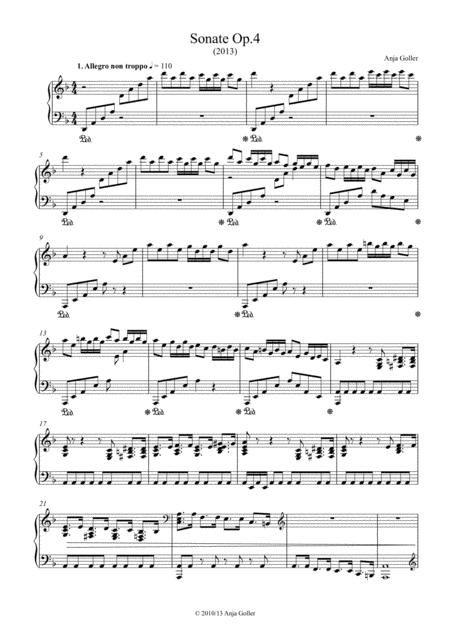 Anja Goller Piano Sonata D Minor Klaviersonate D Moll Op 4 Sheet Music