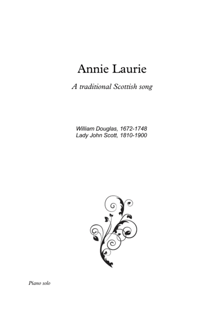 Free Sheet Music Annie Laurie Fantasie For Piano Solo