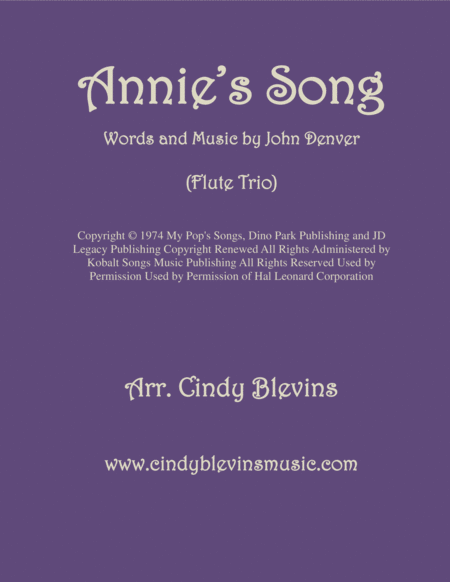 Annies Song Arranged For Flute Trio Sheet Music