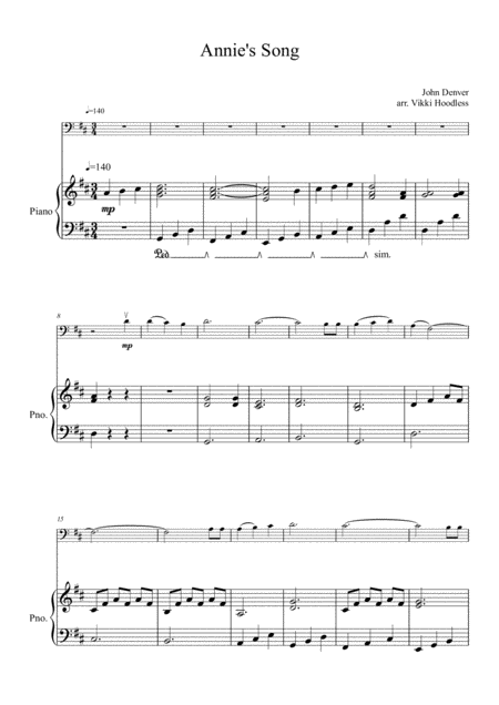 Free Sheet Music Annies Song Cello And Piano Arrangement