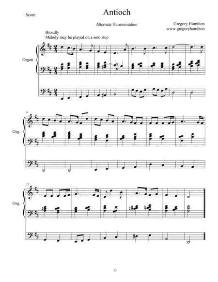 Free Sheet Music Antioch Joy To The World Alternate Harmonization