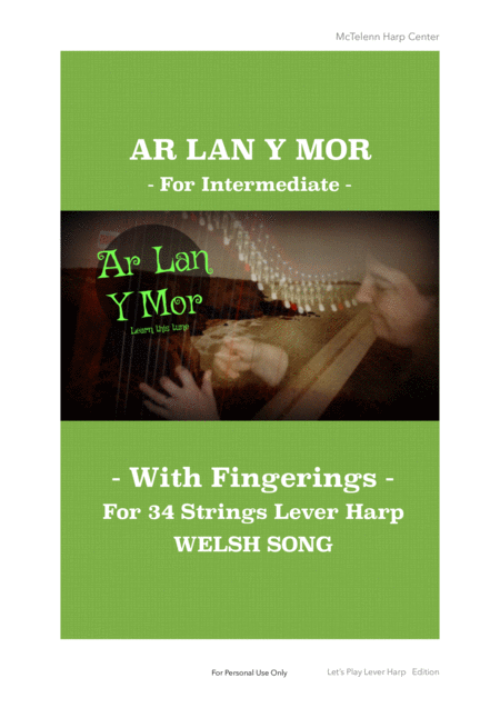 Ar Lan Y Mr Welsh Song For Lever Harp Only Score Sheet Music