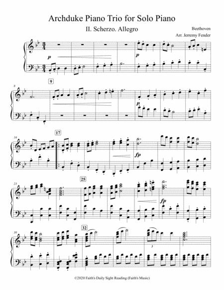 Free Sheet Music Archduke Piano Trio Mvt 2