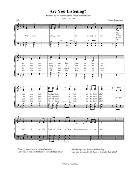 Free Sheet Music Are You Listening