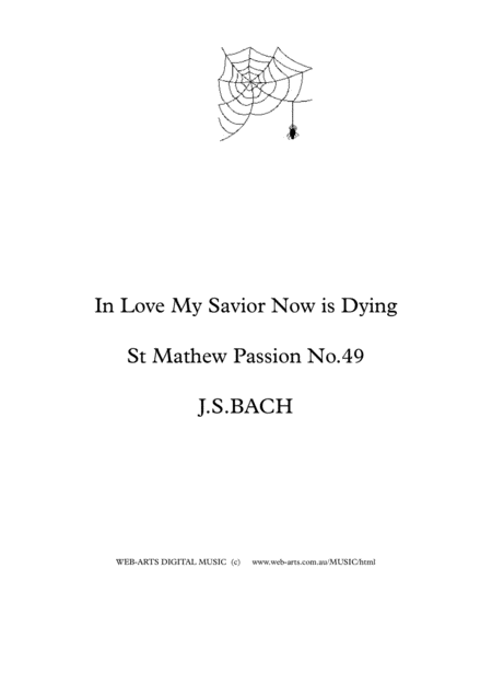 Free Sheet Music Arias For Flute Choir In Love My Saviour Now Is Dying Js Bach