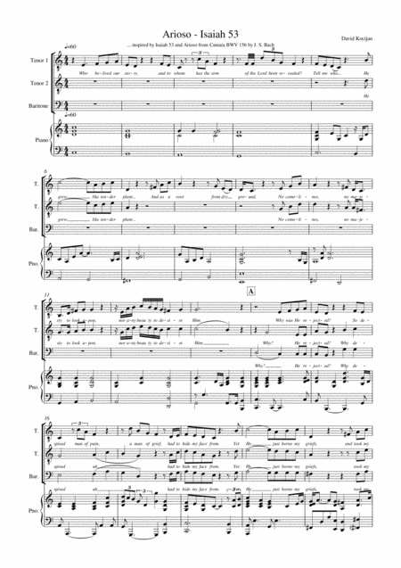 Free Sheet Music Arioso Isaiah 53 Choir Ttb