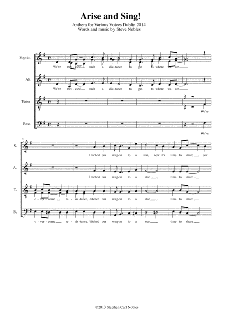 Arise And Sing Sheet Music