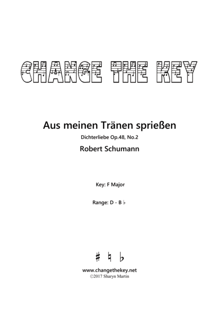 Aus Meinen Tranen Spriessen F Major Sheet Music