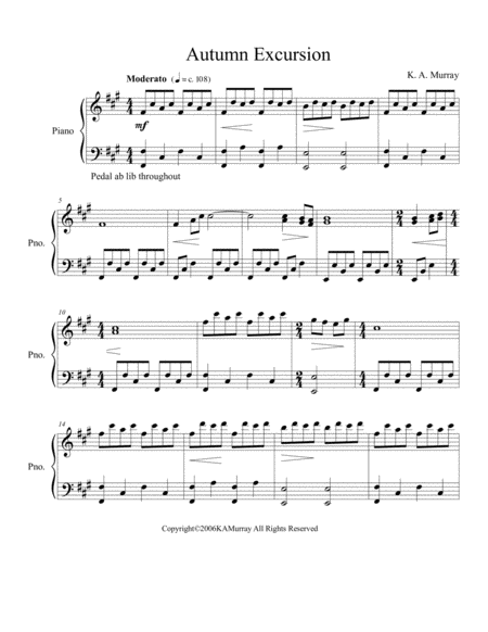 Free Sheet Music Autumn Excursion