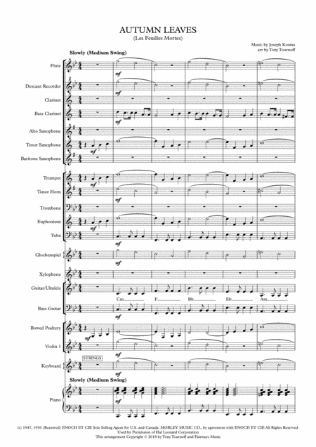 Autumn Leaves Mixed Ensemble Sheet Music