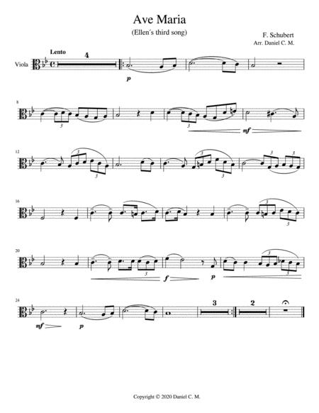 Ave Maria For Viola And Piano Simplified Sheet Music