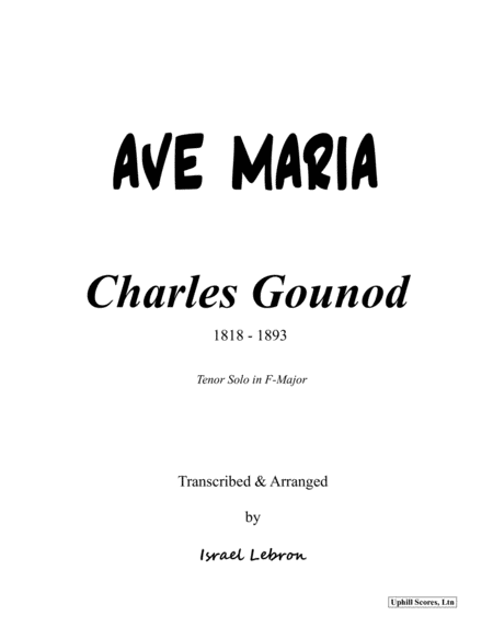 Free Sheet Music Ave Maria Gounod