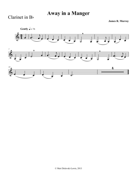 Away In A Manger Clarinet Piano Sheet Music