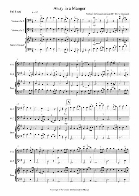 Away In A Manger For Cello Duet Sheet Music