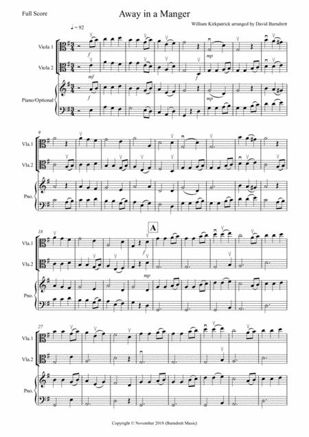 Free Sheet Music Away In A Manger For Viola Duet