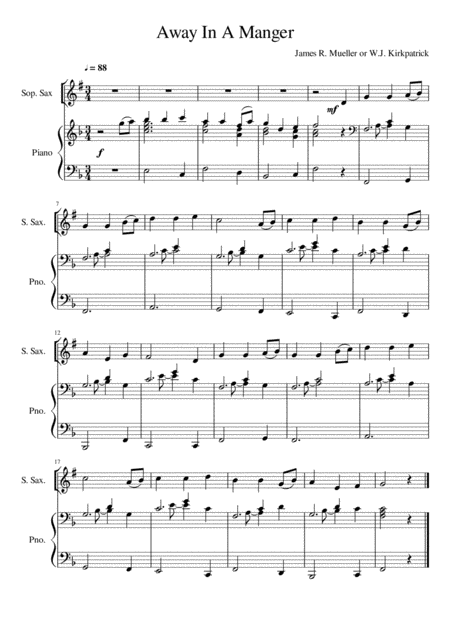 Away In A Manger Tenor Saxophone Solo Sheet Music