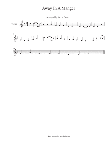 Away In A Manger Violin Sheet Music