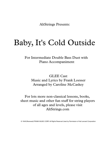 Free Sheet Music Baby Its Cold Outside Intermediate Double Bass Duet