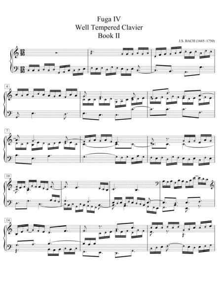 Free Sheet Music Bach Fugue No 4 Well Tempered Clavier Book Ii Bwv 873 Icanpiano Style